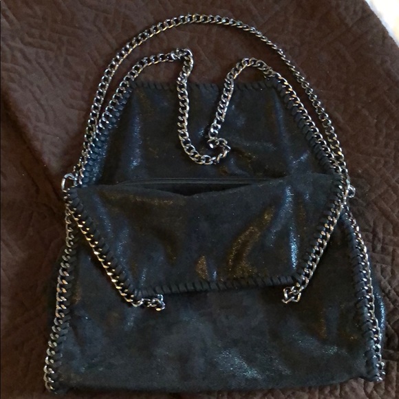 Suede look and chains pocketbook - Picture 2 of 3